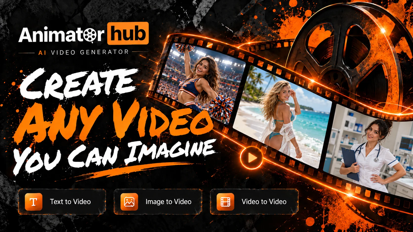 Interface do Animator Hub para criar imagens, vídeos e companheiros com IA.